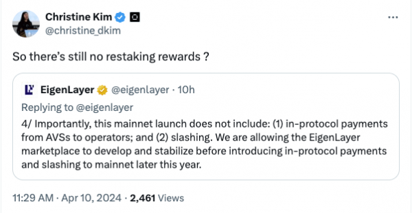 Перезапуск протокола EigenLayer частично запущен в сети Ethereum