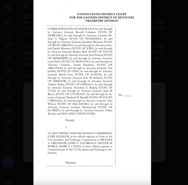 18 штатов США подали иск против SEC и Гэри Генслера