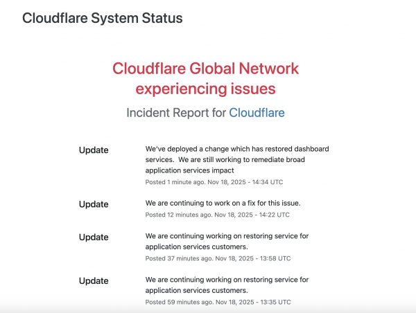 Отключение Cloudflare затронуло несколько криптовалютных веб-сайтов и каналов социальных сетей Отключение Cloudflare затронуло несколько криптовалютных веб-сайтов и каналов социальных сетей