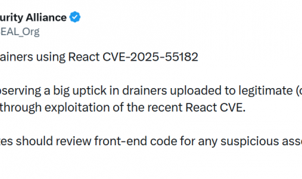 Уязвимость React активно используется для распространения вредоносного ПО на криптовалютных сайтах