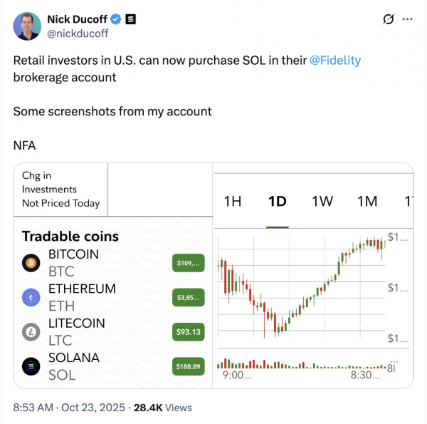 Fidelity выбирает SOL как новейшую криптовалюту, предлагаемую клиентам Fidelity выбирает SOL как новейшую криптовалюту, предлагаемую клиентам