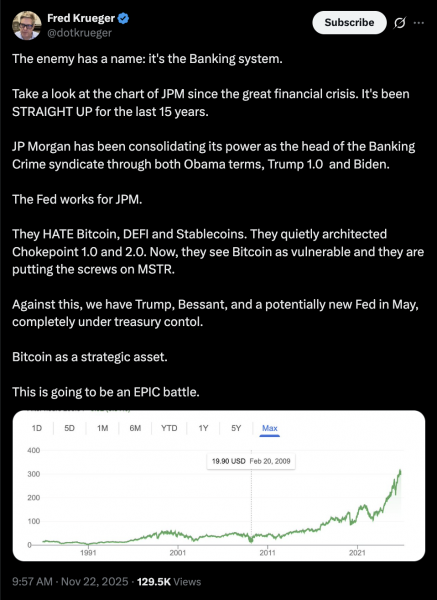 Бойкот JP Morgan сторонников стратегии и сообщества BTC набирает обороты