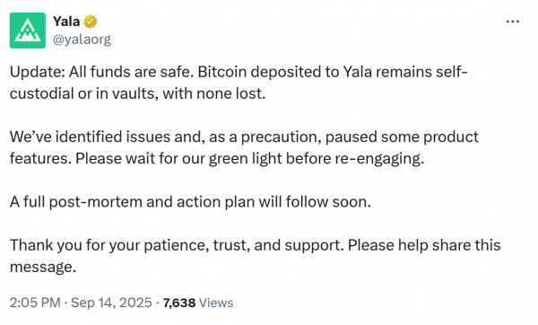Яла, поддерживаемая Биткоин, yu stablecoin изобилует, чтобы восстановить Пег после эксплуатации